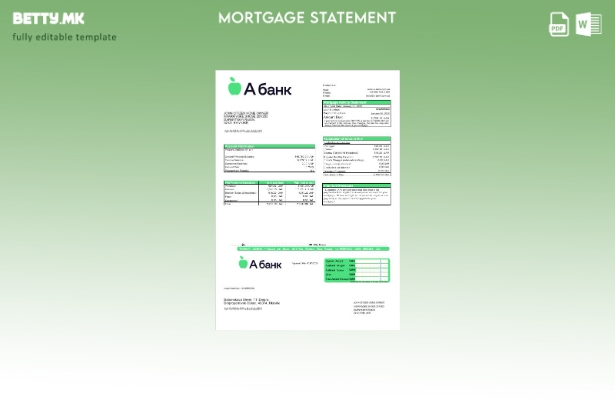 модерен стил Украина Извод за хипотека од банка во шаблон во Word и PDF формати